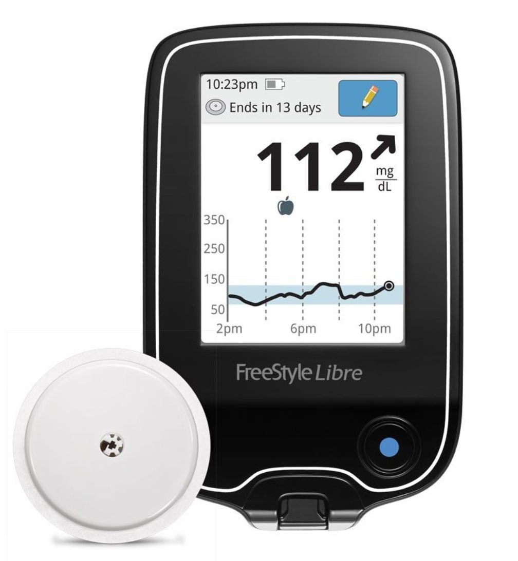 Continuous glucose monitor reader and sensor