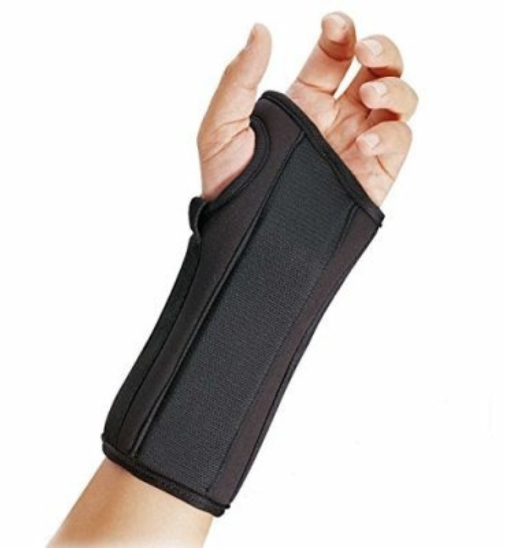 Wrist brace on a hand